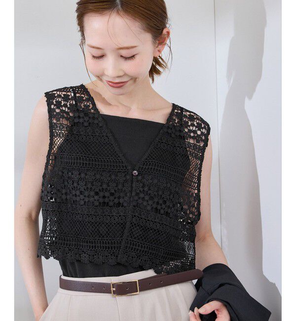 Rope&rsquo;Picnic「フロントボタンレースジレベスト/リンクコーデ」|ベスト・ジレ|