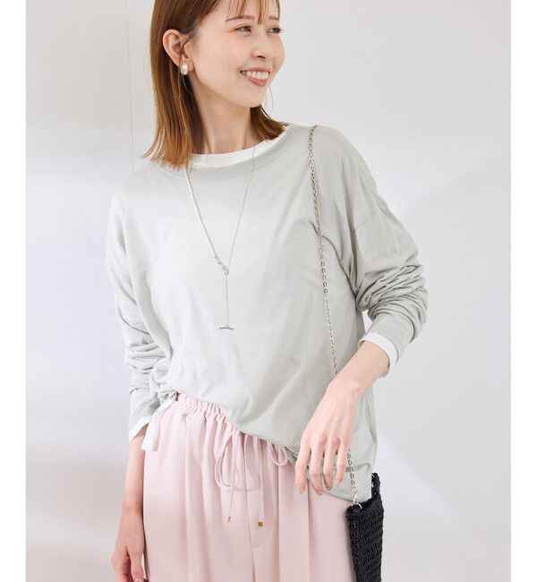 Rope&rsquo;Picnic「シアーロングTシャツ」|Tシャツ・カットソー|ライトグレー