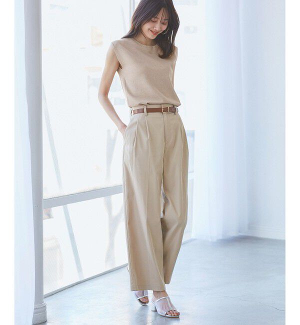 Rope&rsquo;Picnic「【洗濯機OK】LEVITAゼロスリーブサマーニットプルオーバー」|ニット・セーター|