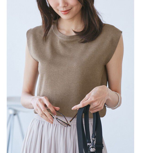 Rope&rsquo;Picnic「【洗濯機OK】LEVITAゼロスリーブサマーニットプルオーバー」|ニット・セーター|