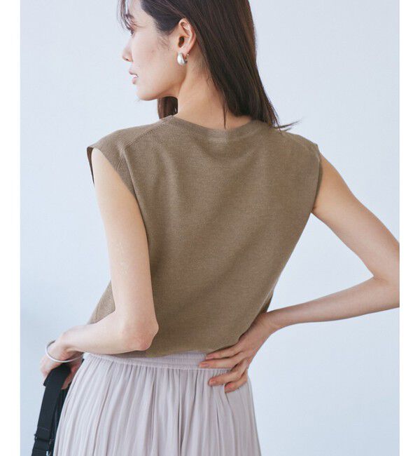 Rope&rsquo;Picnic「【洗濯機OK】LEVITAゼロスリーブサマーニットプルオーバー」|ニット・セーター|