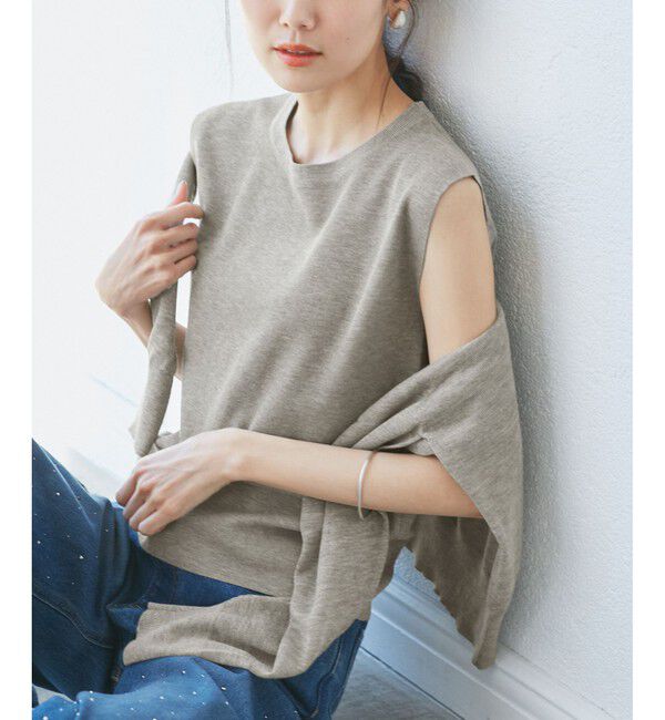 Rope&rsquo;Picnic「【洗濯機OK】LEVITAゼロスリーブサマーニットプルオーバー」|ニット・セーター|