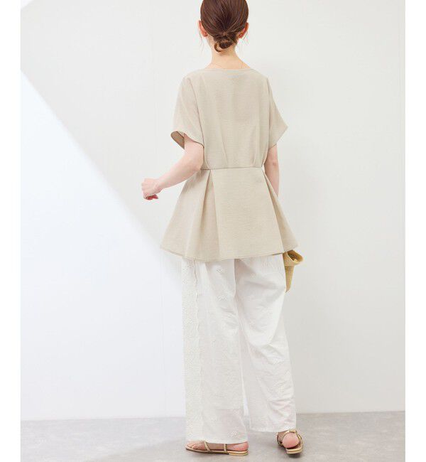 Rope&rsquo;Picnic「【接触冷感】ハートネックペプラムブラウス」|シャツ・ブラウス|