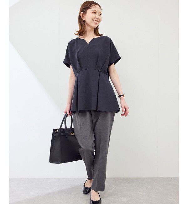 Rope&rsquo;Picnic「【接触冷感】ハートネックペプラムブラウス」|シャツ・ブラウス|