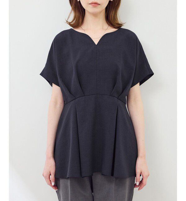 Rope&rsquo;Picnic「【接触冷感】ハートネックペプラムブラウス」|シャツ・ブラウス|