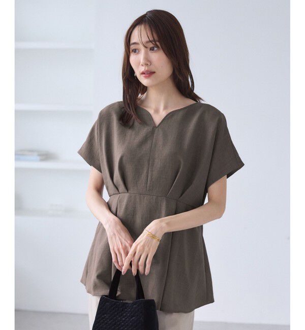 Rope&rsquo;Picnic「【接触冷感】ハートネックペプラムブラウス」|シャツ・ブラウス|