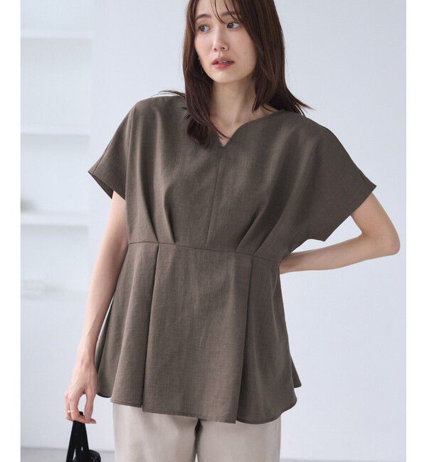 Rope&rsquo;Picnic「【接触冷感】ハートネックペプラムブラウス」|シャツ・ブラウス|