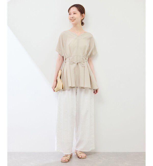 Rope&rsquo;Picnic「【接触冷感】ハートネックペプラムブラウス」|シャツ・ブラウス|