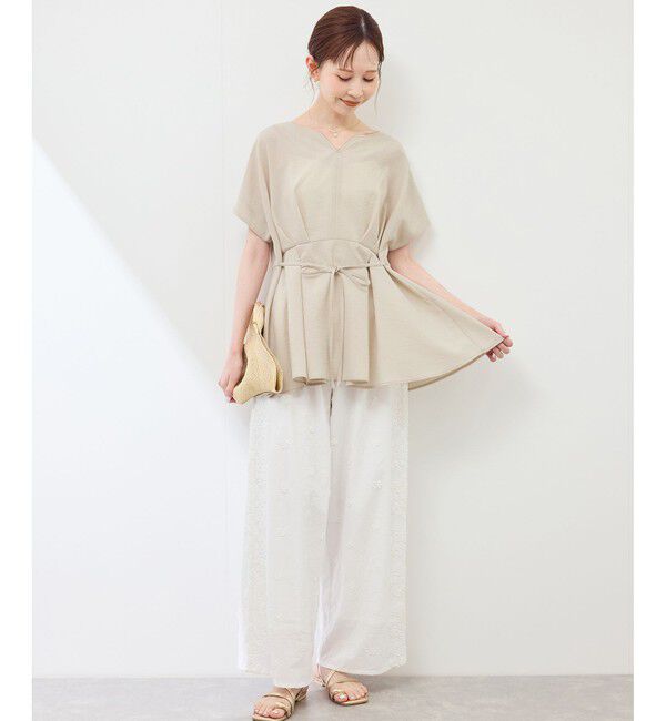 Rope&rsquo;Picnic「【接触冷感】ハートネックペプラムブラウス」|シャツ・ブラウス|