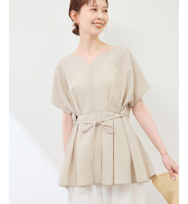 Rope&rsquo;Picnic「【接触冷感】ハートネックペプラムブラウス」|シャツ・ブラウス|