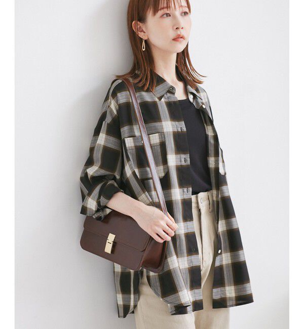 Rope&rsquo;Picnic「オンブレチェックシャツ/UVケア」|シャツ・ブラウス|ブラック(01)