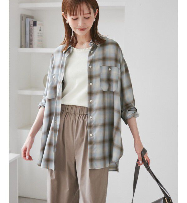Rope&rsquo;Picnic「オンブレチェックシャツ/UVケア」|シャツ・ブラウス|