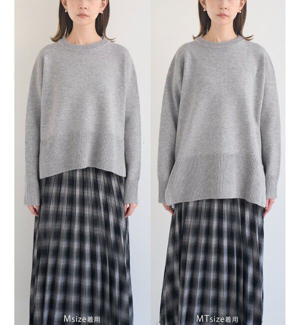 Rope&rsquo;Picnic「【新色追加】着丈が選べるクルーネックサイドスリットニットプルオーバー/イージーケア」|ニット・セーター|