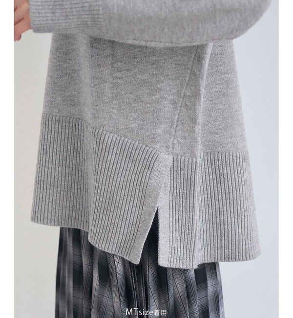 Rope&rsquo;Picnic「【新色追加】着丈が選べるクルーネックサイドスリットニットプルオーバー/イージーケア」|ニット・セーター|