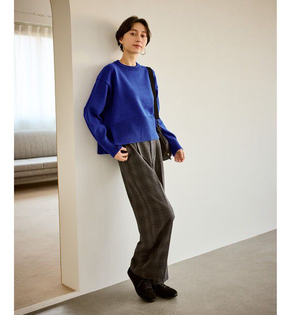Rope&rsquo;Picnic「【新色追加】着丈が選べるクルーネックサイドスリットニットプルオーバー/イージーケア」|ニット・セーター|