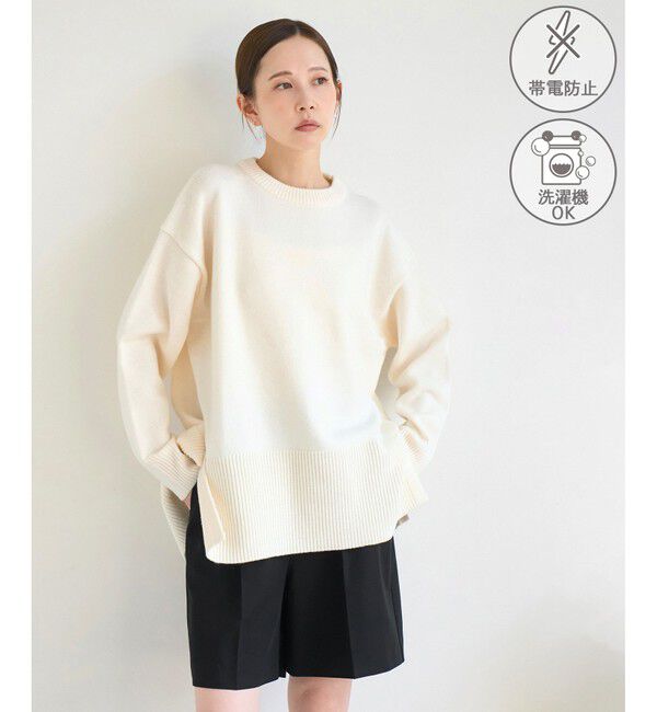 Rope&rsquo;Picnic「【新色追加】着丈が選べるクルーネックサイドスリットニットプルオーバー/イージーケア」|ニット・セーター|キナリ(16)