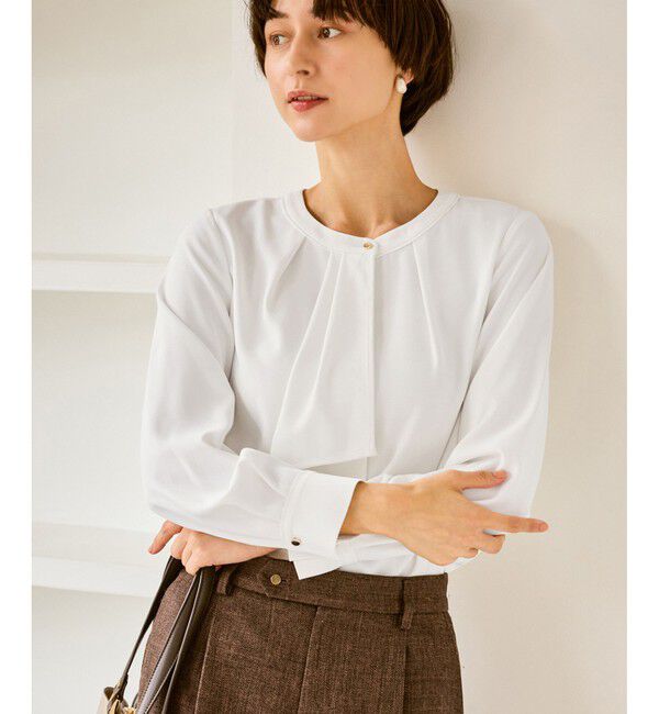Rope&rsquo;Picnic「【WEB限定】配色ボウタイ風ブラウス」|シャツ・ブラウス|ホワイト(10)