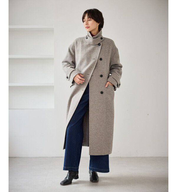 Rope&rsquo;Picnic「JAPAN FABRIC スタンドカラーロングコート/一部WEB限定カラー」|チェスターコート|