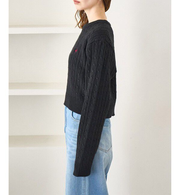 Rope&rsquo;Picnic「【BEVERLYHILLS POLO CLUB・WEB限定】ケーブル編みクロップドニットプルオーバー」|ニット・セーター|