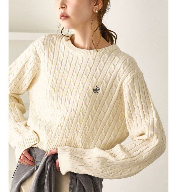 Rope&rsquo;Picnic「【BEVERLYHILLS POLO CLUB・WEB限定】ケーブル編みクロップドニットプルオーバー」|ニット・セーター|キナリ(16)