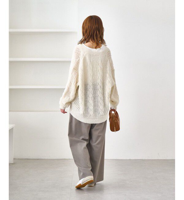 Rope&rsquo;Picnic「ゆるケーブル編みVネックニットカーディガン」|カーディガン|