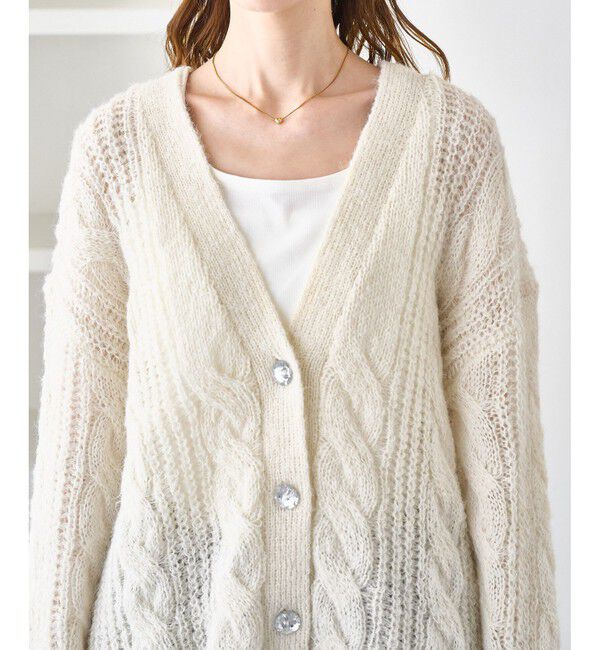 Rope&rsquo;Picnic「ゆるケーブル編みVネックニットカーディガン」|カーディガン|