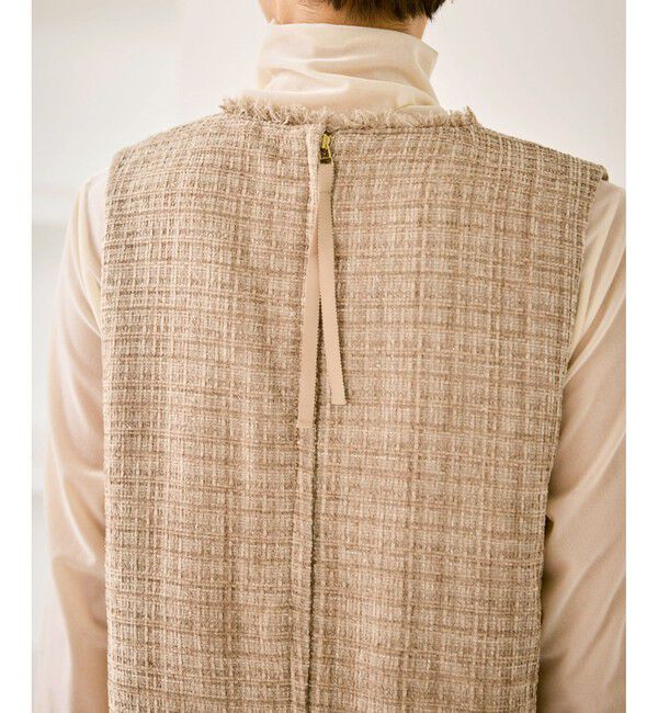 Rope&rsquo;Picnic「キーネックツイードジャンパースカート ワンピース/着丈が選べる」|ワンピース|