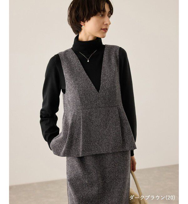 Rope&rsquo;Picnic「【新色追加】レイヤード風ペプラムジャンパースカート」|ワンピース|