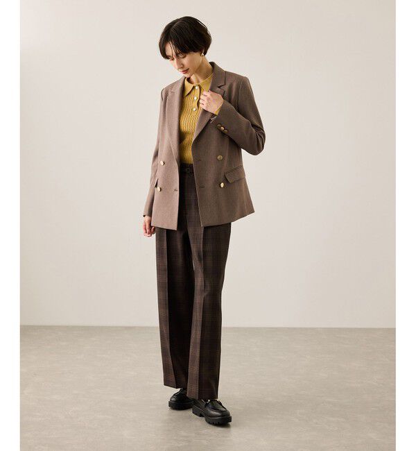 Rope&rsquo;Picnic「ポロカラーミニケーブルニット/イージーケア」|ニット・セーター|