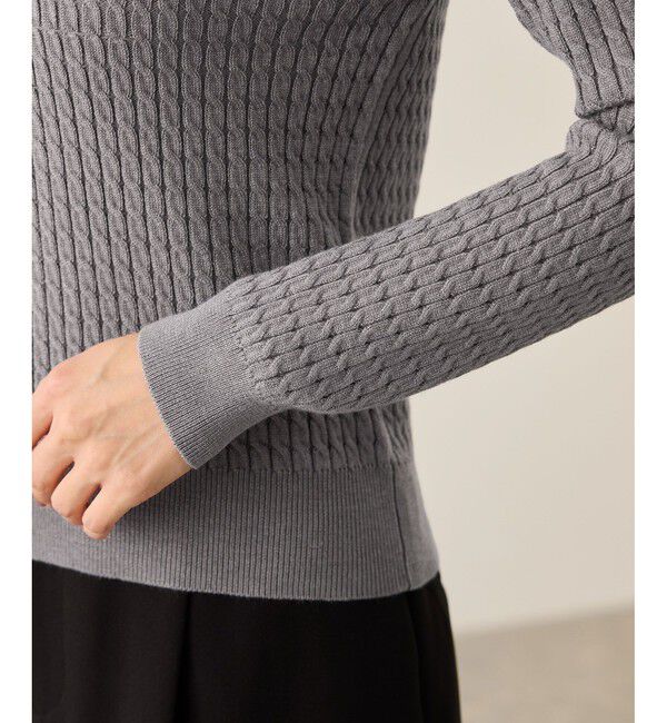 Rope&rsquo;Picnic「ポロカラーミニケーブルニット/イージーケア」|ニット・セーター|