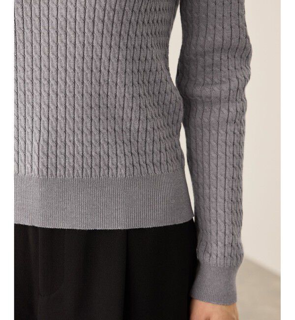 Rope&rsquo;Picnic「ポロカラーミニケーブルニット/イージーケア」|ニット・セーター|