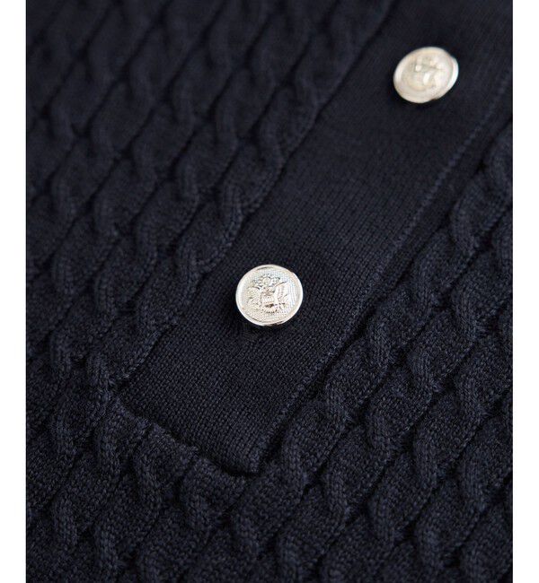 Rope&rsquo;Picnic「ポロカラーミニケーブルニット/イージーケア」|ニット・セーター|