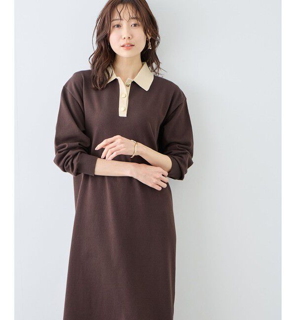 Rope&rsquo;Picnic「配色スキッパーニットワンピース」|ワンピース|