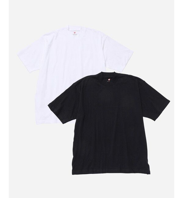 ADAM ET ROPE'「【Hanes for BIOTOP】RECYCLE COTTON MOCK NECK T-SHIRTS（2枚パック）/Unisex」|Tシャツ・カットソー|