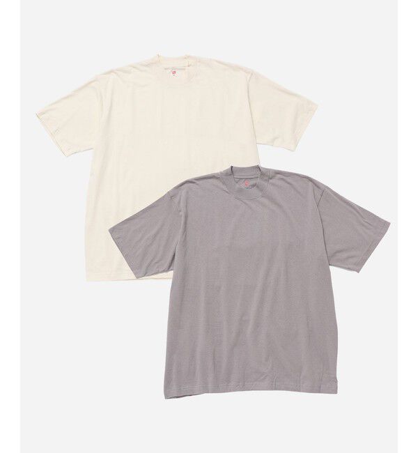 ADAM ET ROPE'「【Hanes for BIOTOP】RECYCLE COTTON MOCK NECK T-SHIRTS（2枚パック）/Unisex」|Tシャツ・カットソー|