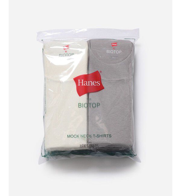 ADAM ET ROPE'「【Hanes for BIOTOP】RECYCLE COTTON MOCK NECK T-SHIRTS（2枚パック）/Unisex」|Tシャツ・カットソー|