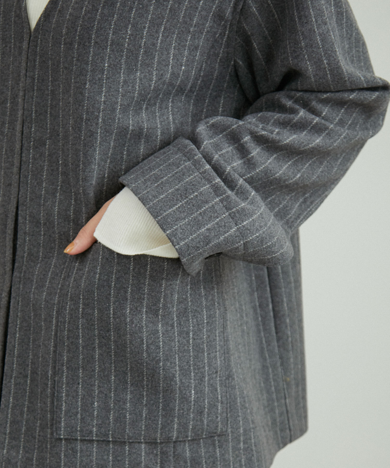 ADAM ET ROPE'「【サステナブル】ウールmixシャツカーディガン」|カーディガン|