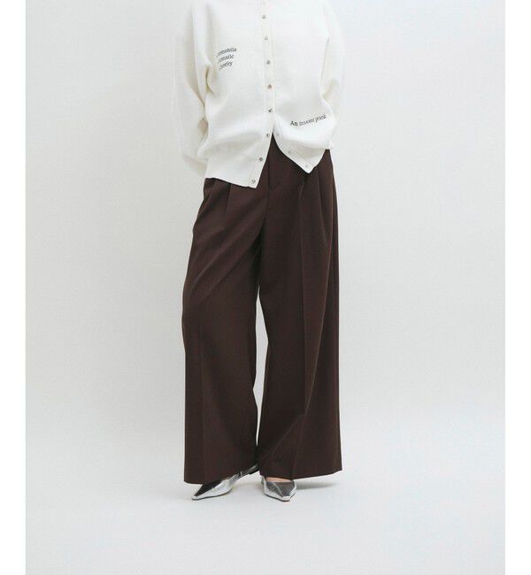 ADAM ET ROPE'「【防シワ】・【洗える】2タックワイドスラックス」|スラックス|