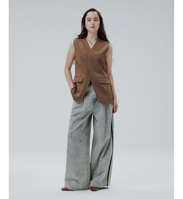 ADAM ET ROPE'「NIKKE GABARDINE GILET」|ベスト・ジレ|