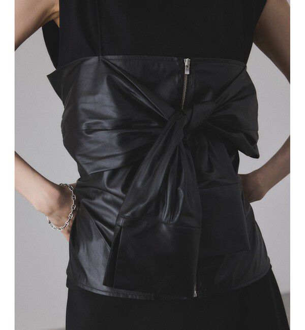 ADAM ET ROPE'「【サステナブル】ノットディテールノースリトップス」|Tシャツ・カットソー|