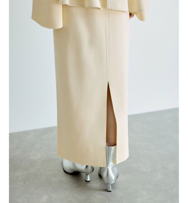 ADAM ET ROPE'「【サステナブル】ペプラムコンビニットワンピース/オケージョン対応」|ワンピース|