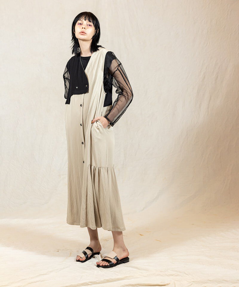  「アシンメトリーロングジレ」|ベスト・ジレ|