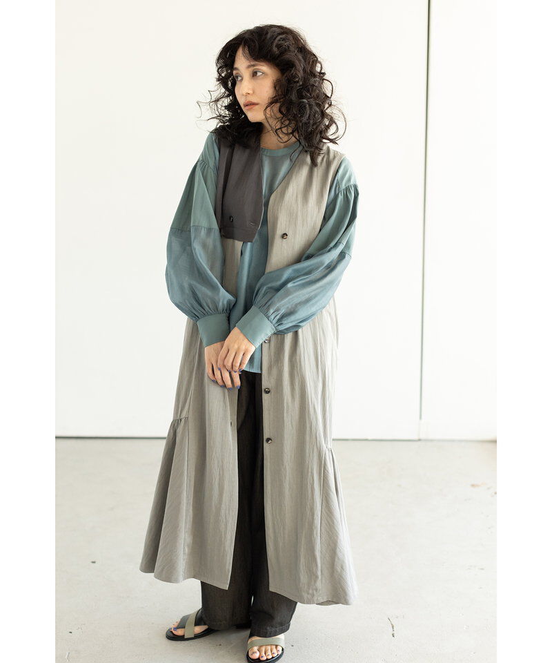  「アシンメトリーロングジレ」|ベスト・ジレ|