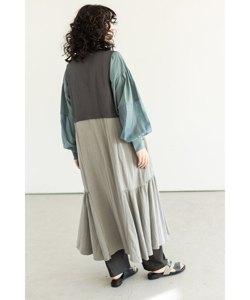  「アシンメトリーロングジレ」|ベスト・ジレ|