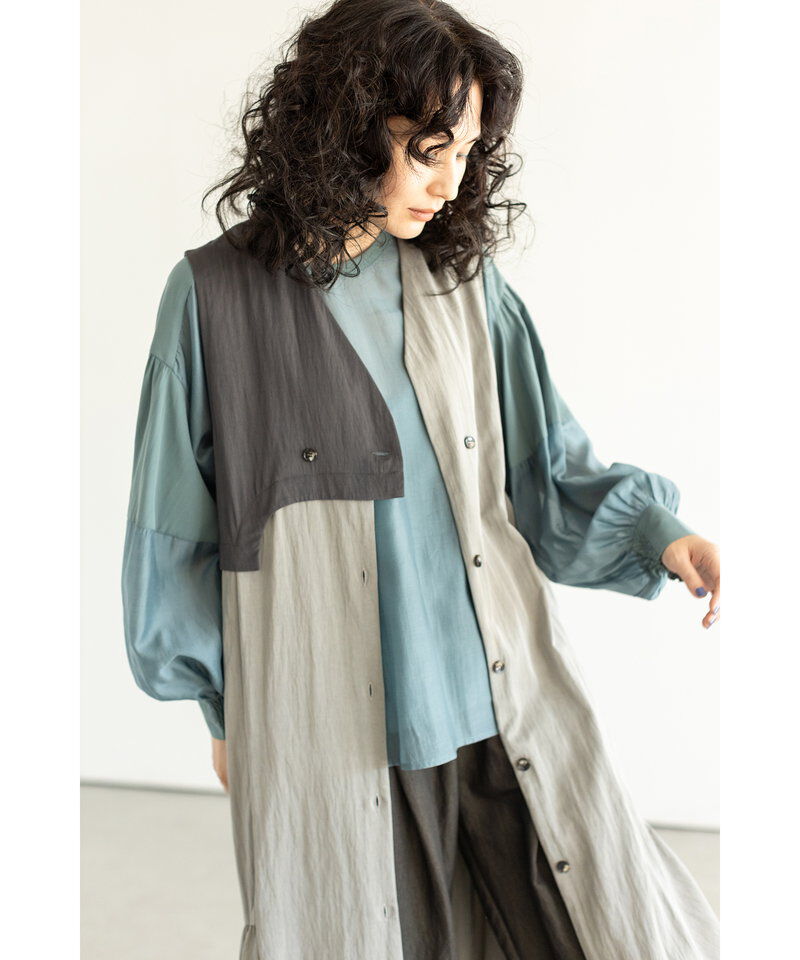  「アシンメトリーロングジレ」|ベスト・ジレ|