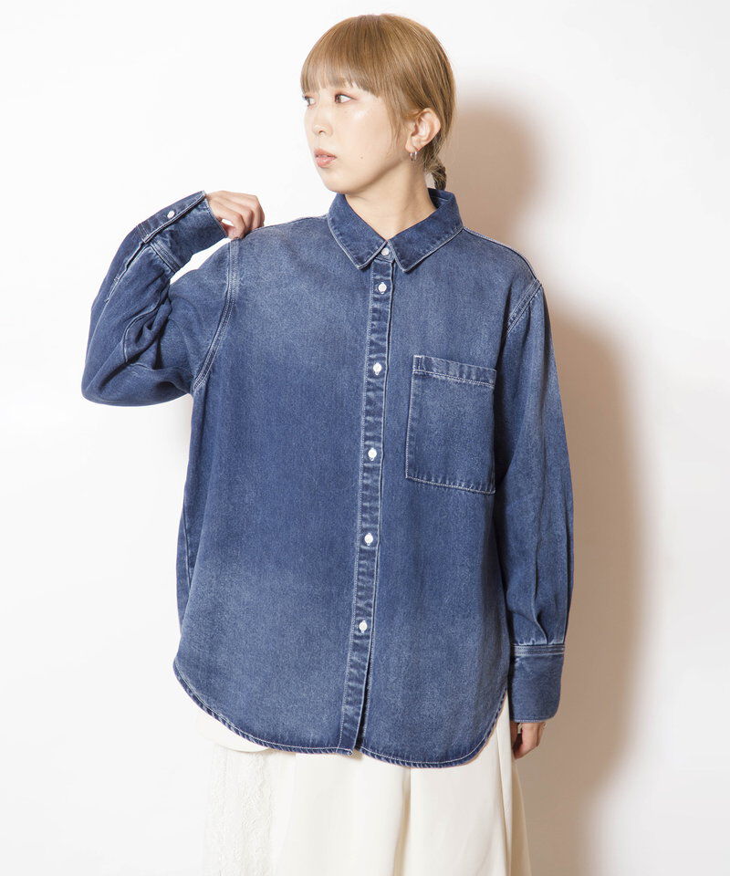  「セルロースデニムバックタックシャツ」|シャツ・ブラウス|