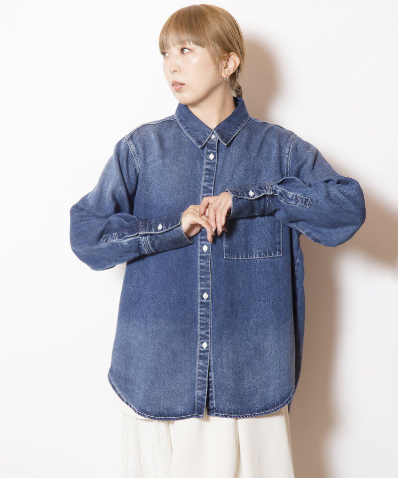  「セルロースデニムバックタックシャツ」|シャツ・ブラウス|
