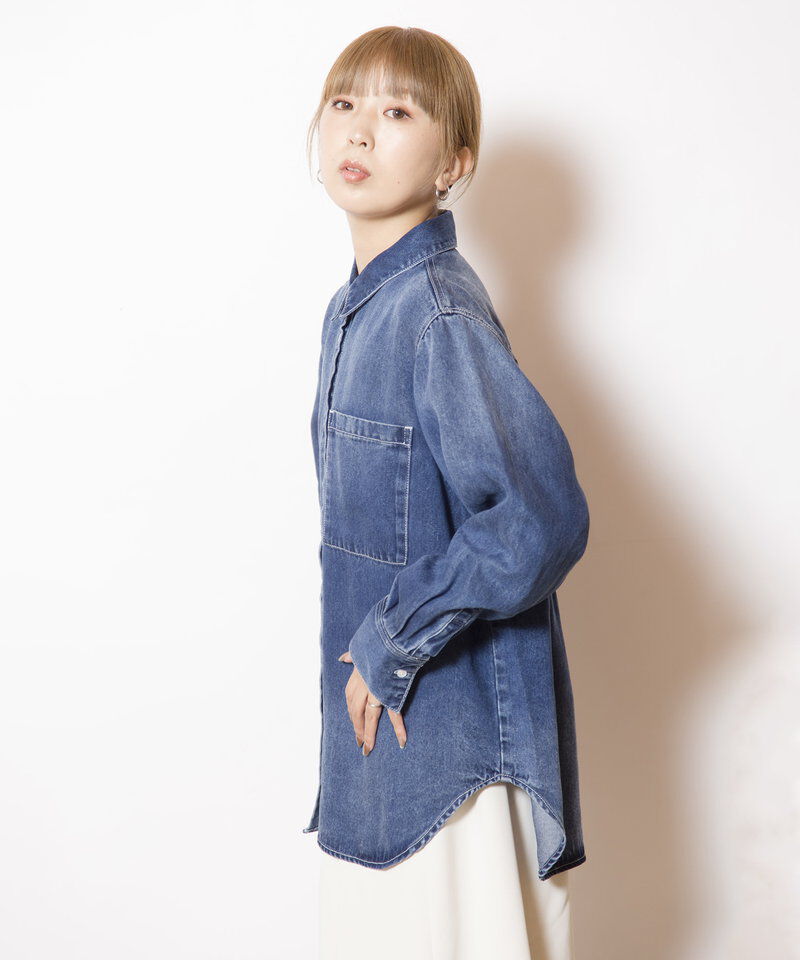  「セルロースデニムバックタックシャツ」|シャツ・ブラウス|