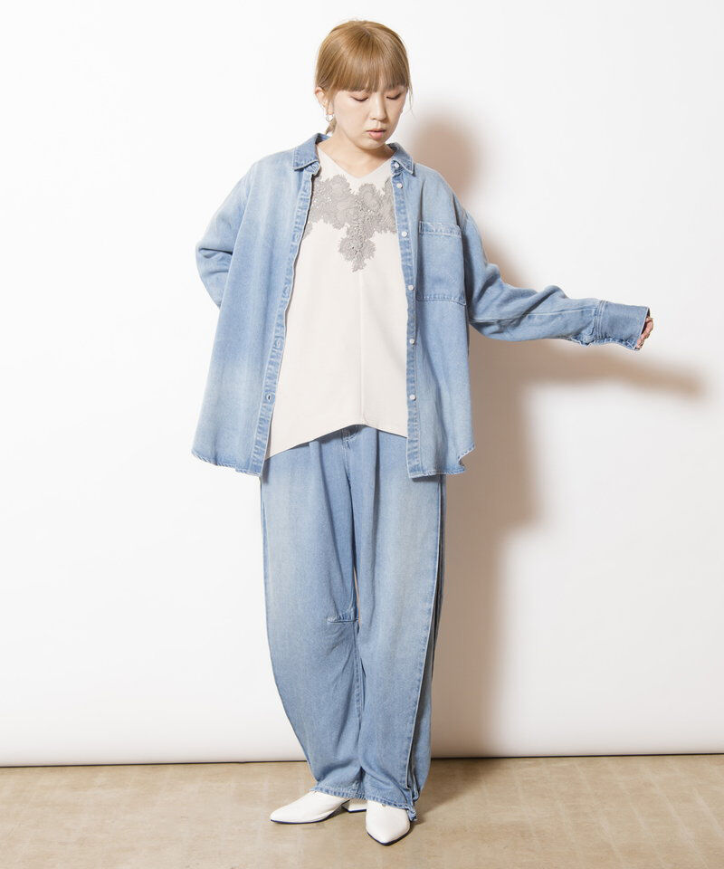  「セルロースデニムバックタックシャツ」|シャツ・ブラウス|
