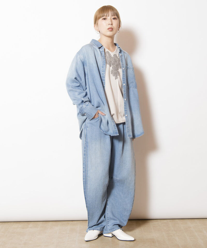  「セルロースデニムバックタックシャツ」|シャツ・ブラウス|